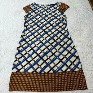 Limited 6 Dress Blue, White,& Orange Plaid